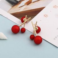 Festive Red Festive Niche Minimalist Earrings sku image 1
