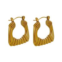 Retro Style U-shaped Earrings Fashion Stainless Steel Gold-plated Ear Buckles main image 6
