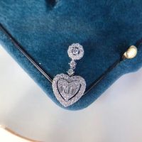 Simple Hollow Heart-shaped Inlaid Zircon Copper Clavicle Chain Wholesale main image 5