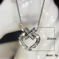 Vintage Hollow Heart Shaped Inlaid Zircon Geometric Copper Necklace Wholesale main image 3