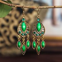 Exaggerated Ethnic Style Long Water Drop Diamond Earrings Female Wholesale main image 4