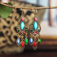 Exaggerated Ethnic Style Long Water Drop Diamond Earrings Female Wholesale main image 5