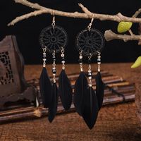 New Bohemian Dream Catcher Fairy Long Tassel Earrings Wholesale main image 5