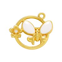 Fashion Colorful Dripping Butterfly Pendant Round Flower Copper Pendant main image 3