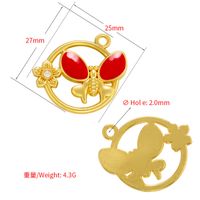 Fashion Colorful Dripping Butterfly Pendant Round Flower Copper Pendant main image 6