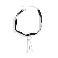 Simple Black Flannel Geometric Ring Clavicle Necklace Wholesale main image 6