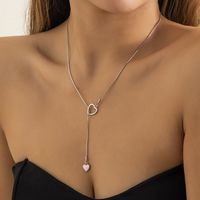 Einfache Schmucksachen Einstellbare Pull Herz Anhänger Legierung Halskette Großhandel main image 4