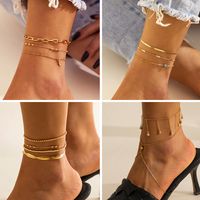 Ethnic Style  Multi-layer Turquoise Copper Tassel Foot Accessories Copper Anklet main image 1