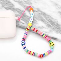 Bohemian Rainbow Soft Ceramic Smiley Letter Happy Lanyard main image 6