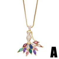 Fashion New Color Zircon Dancing Girl Pendant Copper Necklace Wholesale main image 3