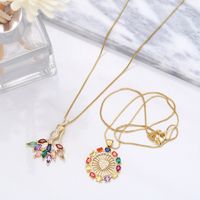 Fashion New Color Zircon Dancing Girl Pendant Copper Necklace Wholesale main image 5