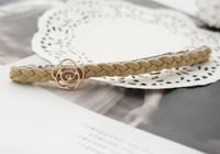 Fashion Rose Hand-woven Leather Hairpin Female Infrared Simple Alloy Clip sku image 3