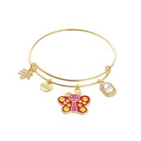 Nuevo Conjunto De Joyería Simple Para Mujer, Pulsera De Aleación De Libélula Con Corazón De Mariposa De Aceite Por Goteo sku image 3