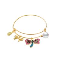 New Simple Women's Jewelry Set Drip Oil Butterfly Heart Dragonfly Alloy Bracelet sku image 1