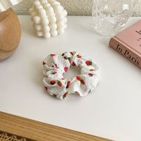 ربيع جديد الفراولة مطوي النسيج الإسفنج العصابة الشعر Scrunchies sku image 1