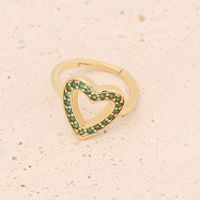 Jewelry Heart Shaped Copper Ring Set Serpentine Zircon Female Butterfly Bracelet sku image 5