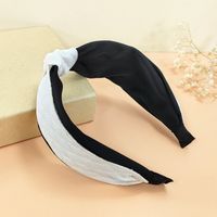 New Fashion Leather Color Matching Double-layer Wide Knotted Hairpin sku image 2