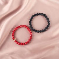 Braided Rope Beads Magnet Couple Zircon Crown Copper Bracelet Jewelry Wholesale sku image 5