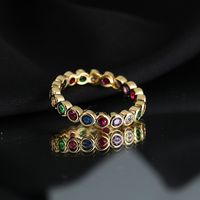 Heart Shaped Female Color Zircon 18k Fashion Open Index Finger Copper Ring sku image 2