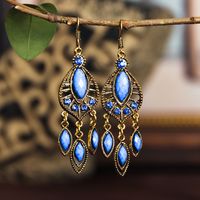 Exaggerated Ethnic Style Long Water Drop Diamond Earrings Female Wholesale sku image 3