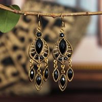 Exaggerated Ethnic Style Long Water Drop Diamond Earrings Female Wholesale sku image 5