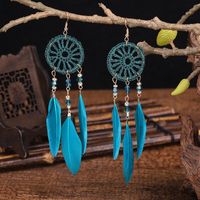New Bohemian Dream Catcher Fairy Long Tassel Earrings Wholesale sku image 5
