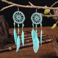 New Bohemian Dream Catcher Fairy Long Tassel Earrings Wholesale sku image 6