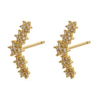 Fashion Flower-shaped Colored Zircon Five-flower Copper Earrings Wholesale sku image 1