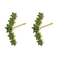 Fashion Flower-shaped Colored Zircon Five-flower Copper Earrings Wholesale sku image 4