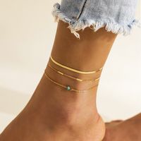 Ethnic Style  Multi-layer Turquoise Copper Tassel Foot Accessories Copper Anklet sku image 6