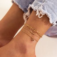 Ethnic Style  Multi-layer Turquoise Copper Tassel Foot Accessories Copper Anklet sku image 2