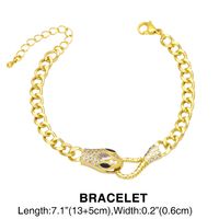 Fashion Snake-shaped Bracelet Necklace Retro Collarbone Copper Chain sku image 1