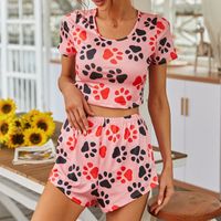 Summer New Short-sleeved Shorts Suit Paw Printing Suit main image 2