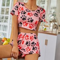 Summer New Short-sleeved Shorts Suit Paw Printing Suit main image 5