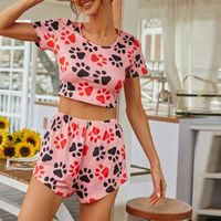 Summer New Short-sleeved Shorts Suit Paw Printing Suit main image 6