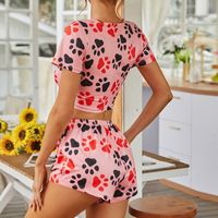 Summer New Short-sleeved Shorts Suit Paw Printing Suit main image 7
