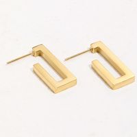 14k Gold Plated Titanium Steel Fashion Simple Square Earrings main image 5