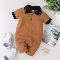 Fashion Baby Short-sleeved One-piece Casual Striped Boxer Romper sku image 1