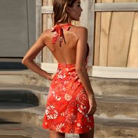 2022 Summer Fashion New Women's V-neck Sexy Beach Dress Print Skirt main image 3