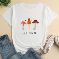 Mushroom Print Ladies Loose Casual T-shirt main image 3