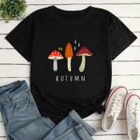 Mushroom Print Ladies Loose Casual T-shirt main image 5