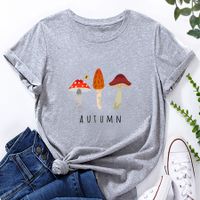 Mushroom Print Ladies Loose Casual T-shirt sku image 9