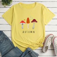 Mushroom Print Ladies Loose Casual T-shirt sku image 20