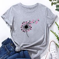 Heart Flower Print Ladies Loose Casual T-shirt main image 4