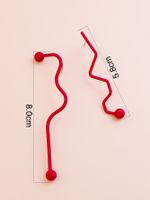 Korean Simple Asymmetrical Curve Long Stud Earrings main image 3