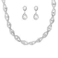 Bridal Jewelry Necklace Bracelet Earring Set Three-piece Hollow Jewelry main image 4