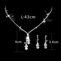Fashion Claw Chain Rhinestone Zircon Angel Tear Drop Necklace Earrings Bridal Jewelry Set main image 3