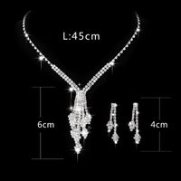 Fashion Claw Chain Rhinestone Zircon Angel Tear Drop Necklace Earrings Bridal Jewelry Set main image 5
