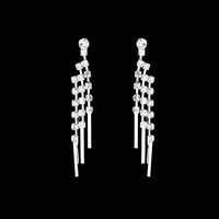 New Tassel Full Diamond Necklace Earrings Bridal Set Two-piece Set main image 4