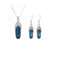 Jewelry Two-piece Small Slippers Inlaid Crystal Pendant Women's Necklace Earrings main image 3